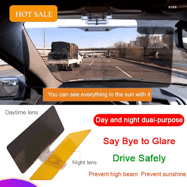 Car Day and Night Anti-Glare Visor Protect from Sun Light and High Beam light Blindness